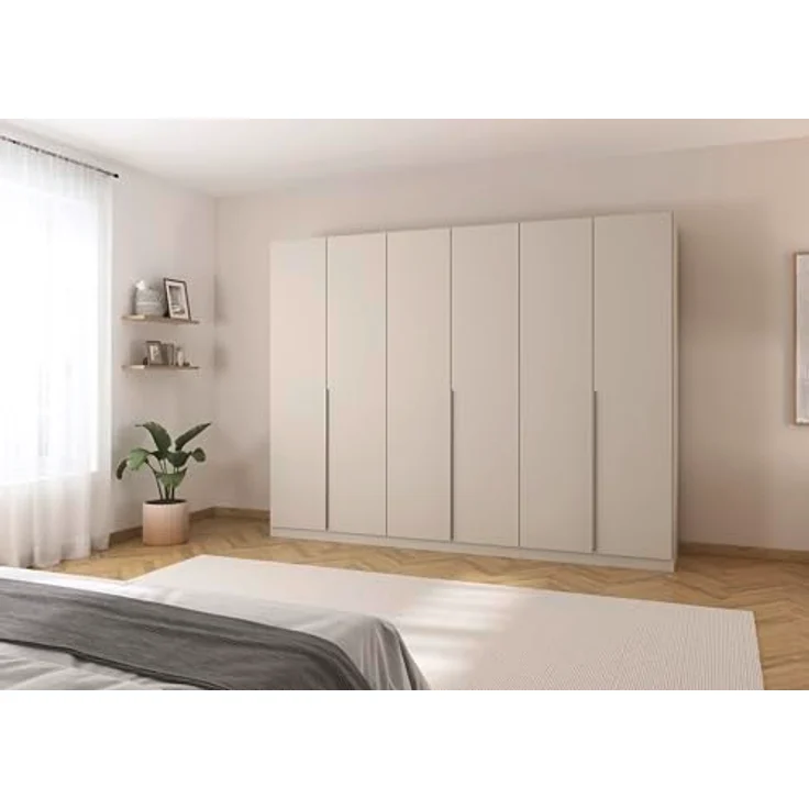 Rauch Möbel Alabama, Kleiderschrank für Schlafzimmer, Kinderzimmer, Wohnzimmer, Garderobe, Flur, 6-türig, mit Zubehör Basic, Farbe Beige, Breite 271 cm – Bild 3