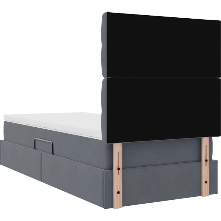vidaXL Aufbewahrungsbett mit Matratze Dunkelgrau 90 x 190 cm Samt 3372058 – Bild 11