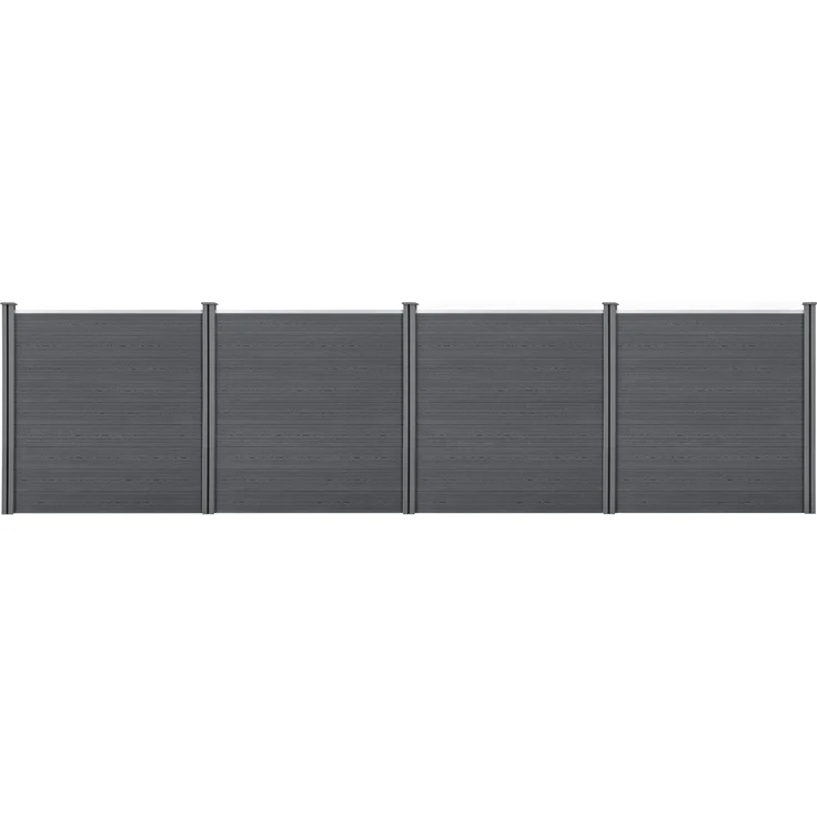 Gartenzaun Getafe WPC mit Pfosten 183x705 cm Grau neu. holz – Bild 1