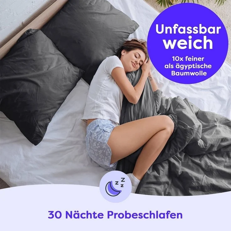 Wolkenfeld Kissenbezug Mikrofaser Kissenbezug - Allergiker Kopfkissenbezug - unfassbar weich, Größe 80x80, 40x80 und 70x90 cm I versteckter Reißverschluss – Bild 1