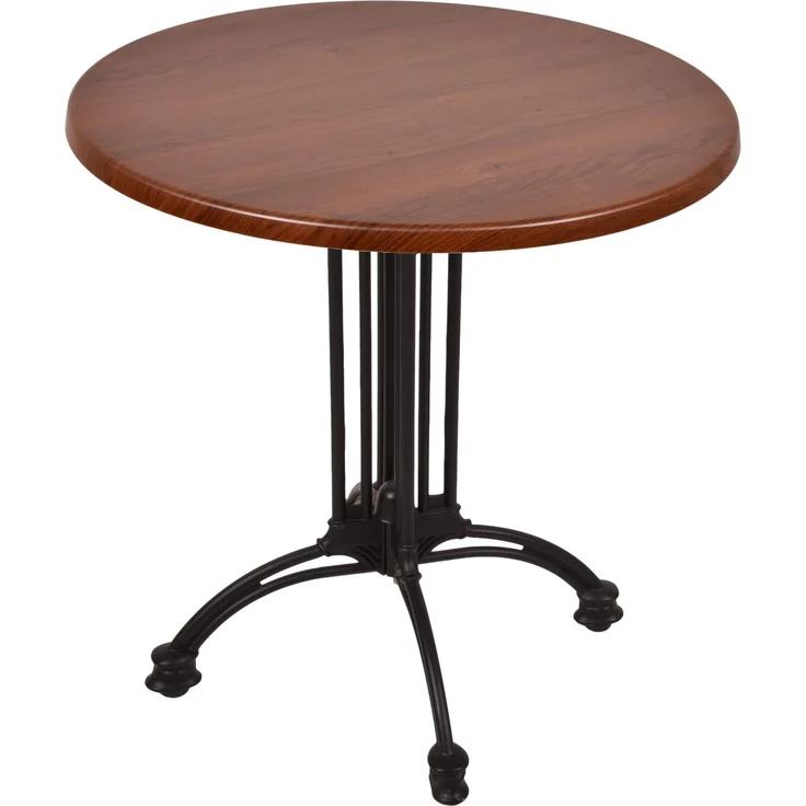 Bistrotisch JELENA Ø70cm Rund Dunkelbraun Holz | Cafétisch Bartisch Gartentisch Outdoor-Esstisch – Bild 1