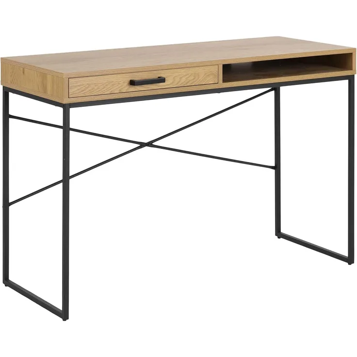 Schreibtisch Seaford, Breite 1100 Wildeiche Mit Schublade & Fach