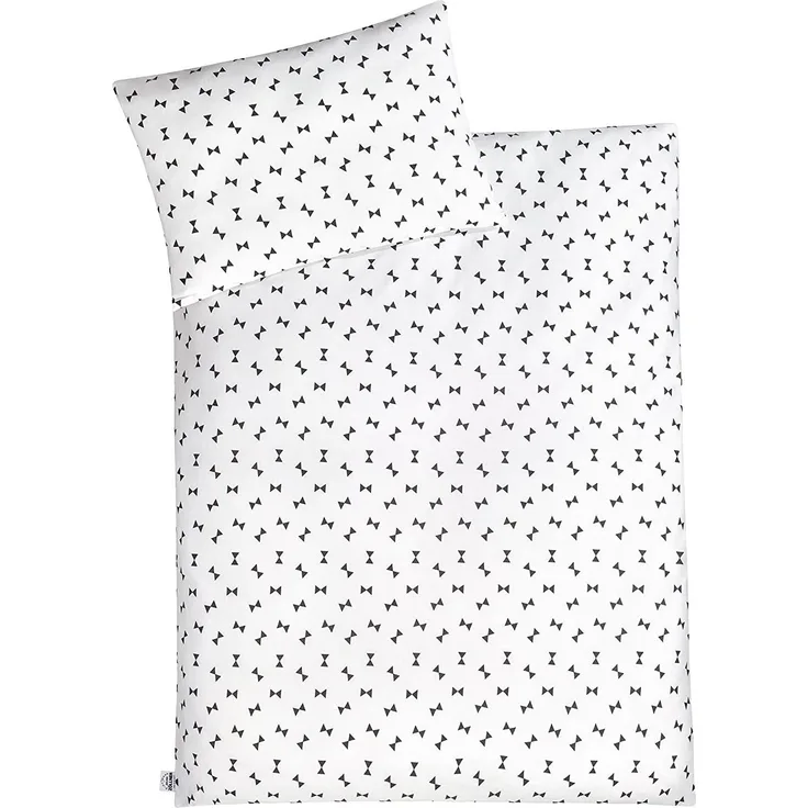 Julius Zöllner 'Schleifchen' Jersey Bettwäsche 100x135 cm weiß/schwarz