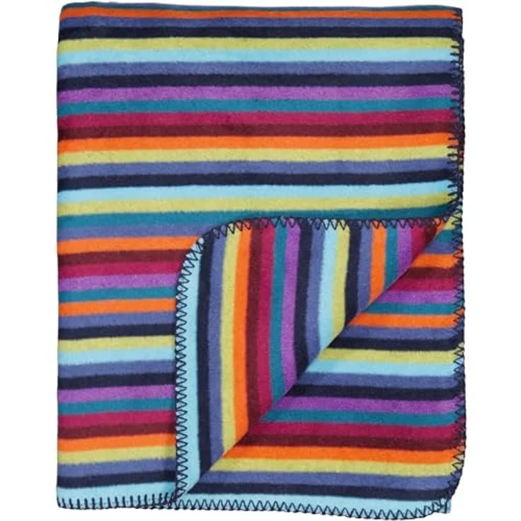 Cawoe Wohndecke Lifestyle, Mehrfarbig, 150x200 cm, handgenäht mit Häkelsaum, Made in Germany – Bild 1