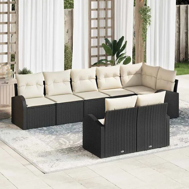 vidaXL Gartensofa-set 8 stk. 8-Sitzer Poly-Rattan 3346087