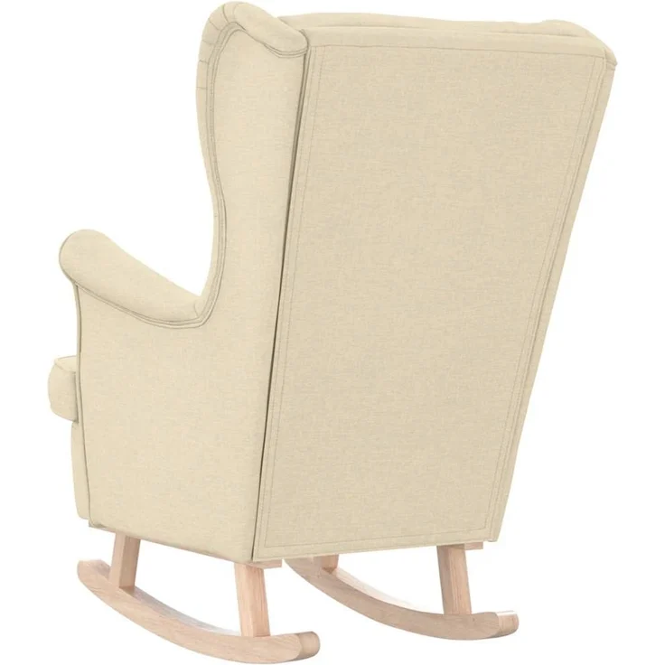 Schaukelsessel, Schaukelstuhl Creme 74x90x102 cm Stoff – Bild 6