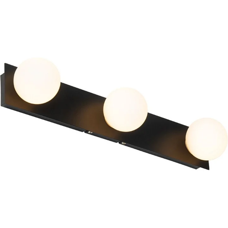 Qazqa Wandleuchte Cederic, ohne Leuchtmittel, G9, Schwarz, Modern, Glas, 3-flammig – Bild 2