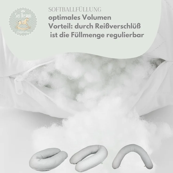 sei Design XXL Stillkissen ergonomisch 190x30, Schwangerschaftskissen Seitenschläferkissen Komfortkissen Erwachsene, Stillkissen-Bezug aus Jersey und Waffelstoff, Pregnancy Pillow Baby – Bild 4