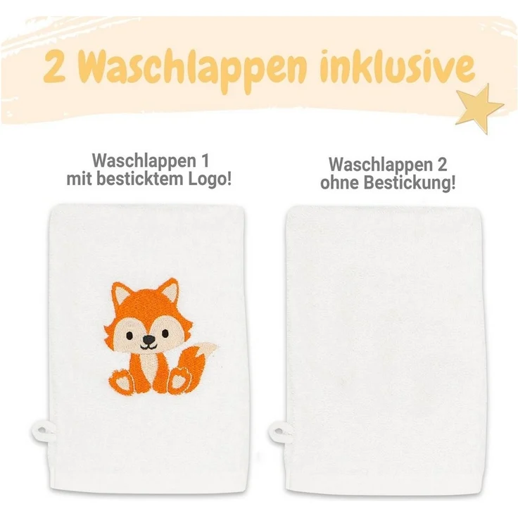 Babykajo Kapuzenhandtuch, Frottee (1-St), Kuschliges Baby Handtuch mit Waschlappen – Bild 3