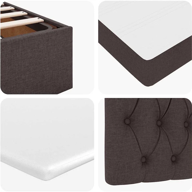 vidaXL Ottoman-Bett mit Matratze Dunkelbraun 100x200 cm Stoff 3311521 – Bild 8