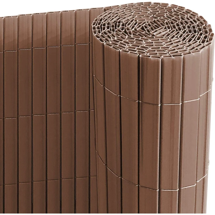 Ribelli® PVC Sichtschutzmatte mit Steg, extra stabil Sichtschutzzaun Sichtschutz Zaun Balkon Windschutz (90x300 cm, braun)