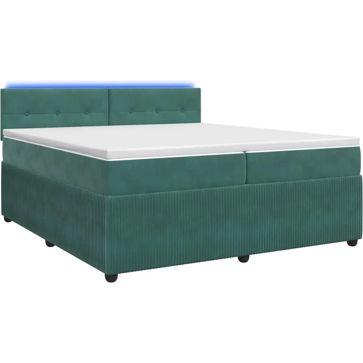 vidaXL Boxspringbett mit Matratze Dunkelgrün 200 x 200 cm Samt 3453212 – Bild 2