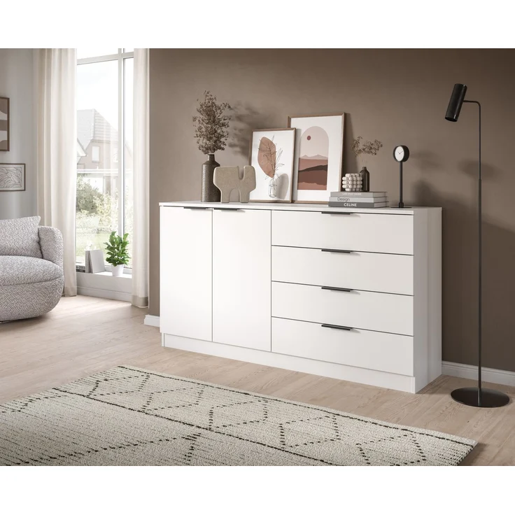 Kommode (B/H/T: 148x80x35 cm) in weiß – Bild 8