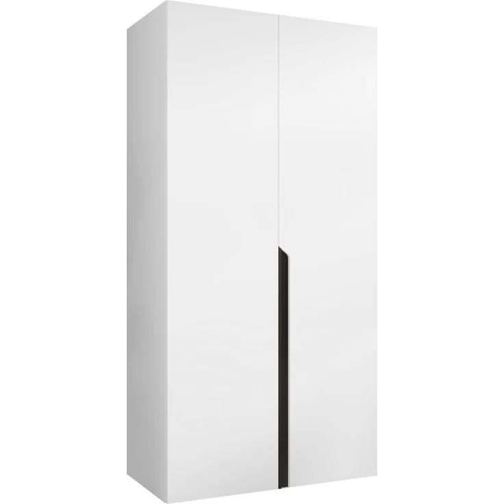 Kleiderschrank Veluna I 100 (Farbe: Weiß / Weiß + Schwarz) – Bild 1