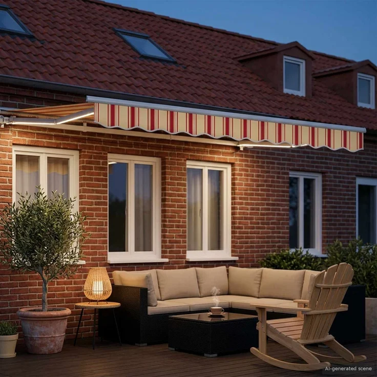 vidaXL Manueller Markisenrahmen mit LEDs 2,5 x 2 m 3420504 – Bild 3