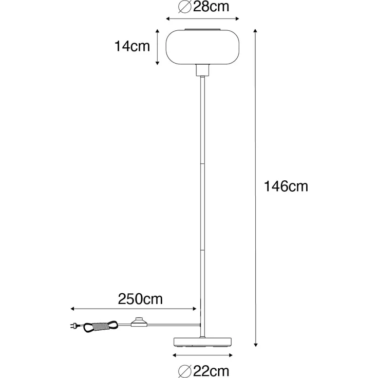 Qazqa Stehlampe Bizle, ohne Leuchtmittel, E27, Beige, Art Deco, Glas, 1-flammig – Bild 4
