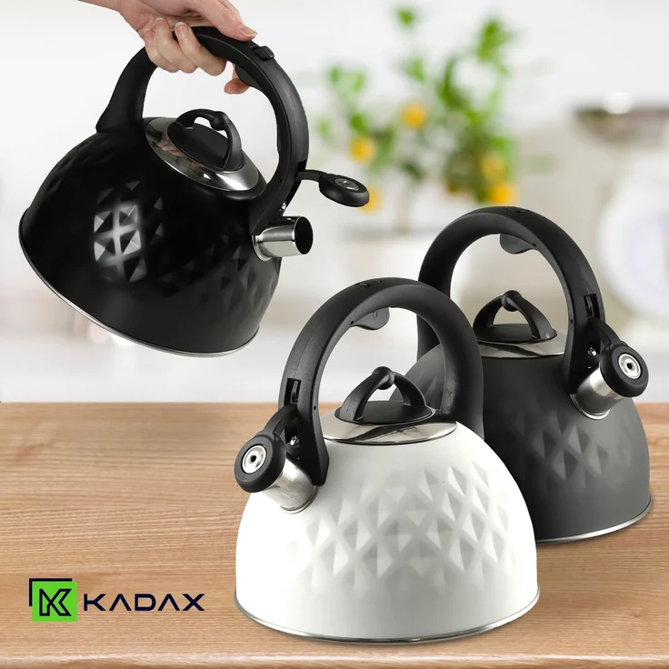 KADAX Stahlkessel 2,5 l, Induktion, Gaspfeife mit Griff, traditionell – Bild 6