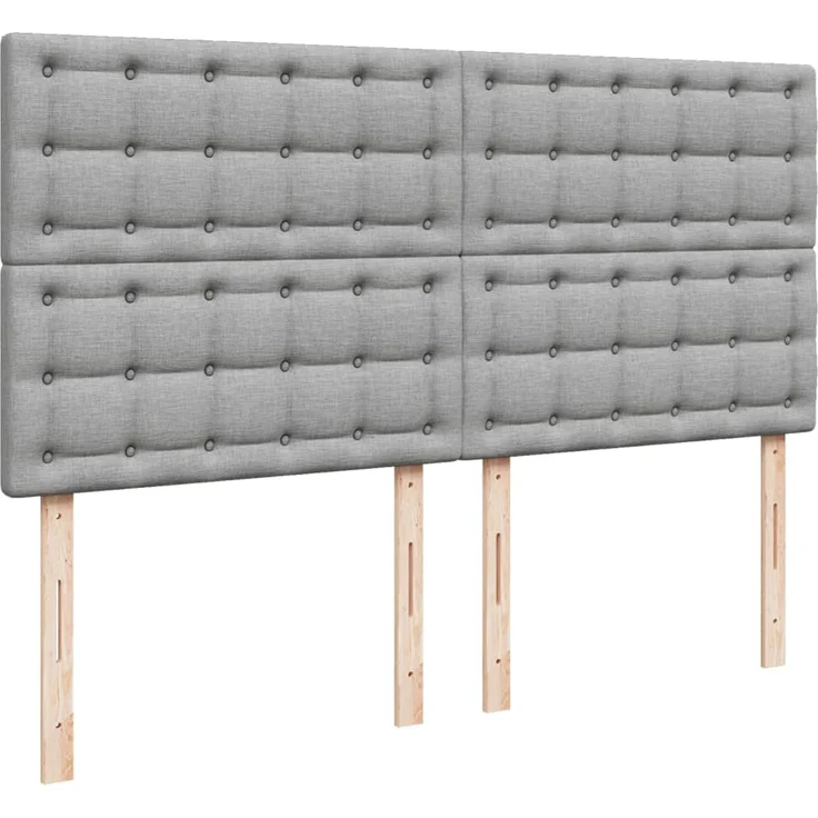 vidaXL Boxspringbett mit Matratze Hellgrau 180x200 cm Stoff 3294449 – Bild 9