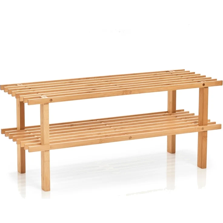 HTI-Living Bambus Schuhregal 2 Ablagen – Bild 4