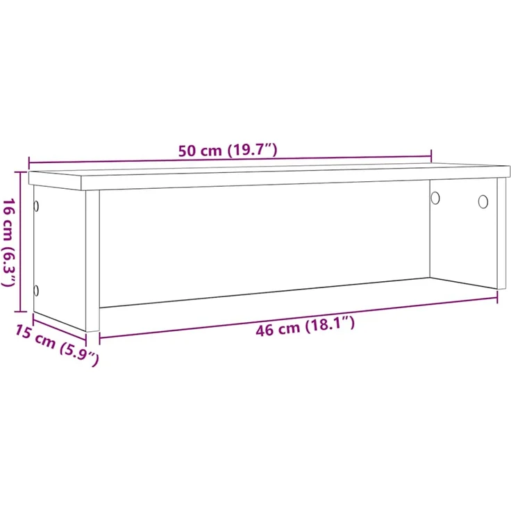 vidaXL Küchenregal Stapelbar Betongrau 50x15x16 cm Holzwerkstoff 860487 – Bild 8