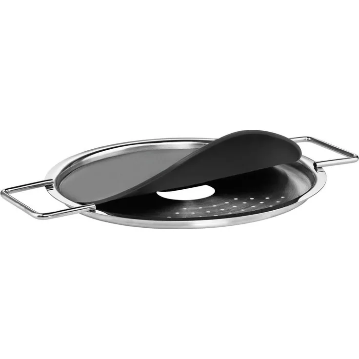 Eva Solo Abgießdeckel, Abgießsieb, Abgießhilfe, Kochen, Zubehör, Edelstahl/Silikon, Ø 16 cm, 203016