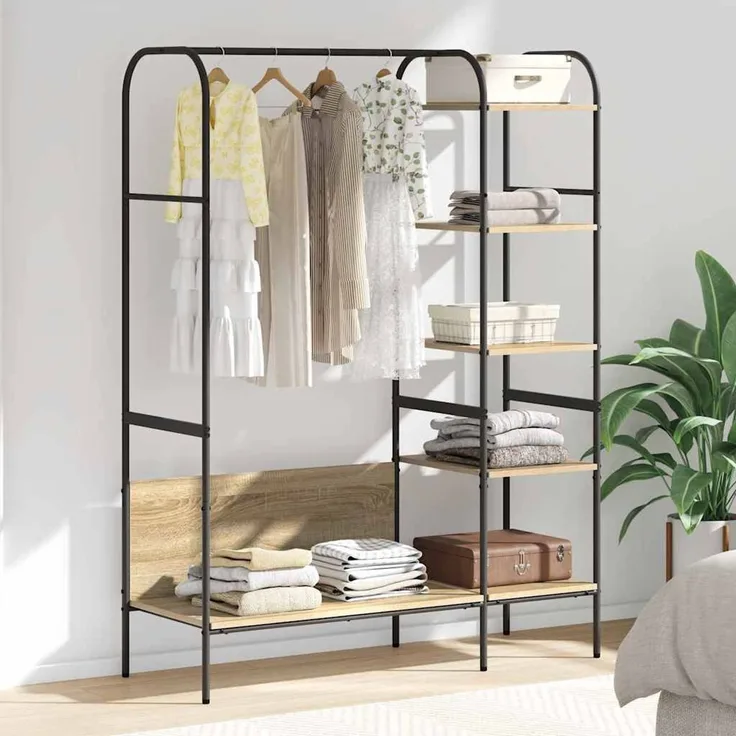 vidaXL Kleiderständer Braun Eichen-Optik 120 x 44 x 160 cm 868446