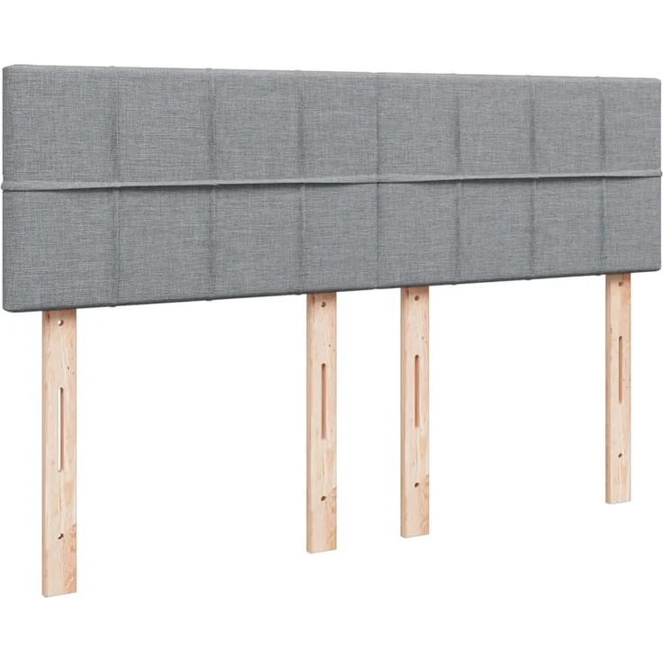 vidaXL Boxspringbett mit Matratze Hellgrau 140x200 cm Stoff 3285911 – Bild 8