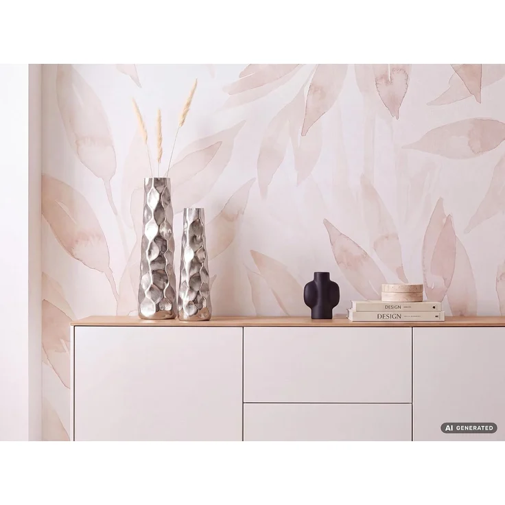 Vase 2er Set Aluminium Silber Hammerschlag Modern Tischdeko Handgefertigt – Bild 3