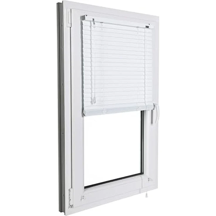 Sonello Jalousie Klemmfix ohne u. mit Bohren 30cm x 100cm Weiß Aluminium Jalousette, Klemmfix, Inkl. Halterung für Decken- u. Wandmontage Alu Jalousie Fenster u. Tür, Blickdicht freihängend – Bild 5