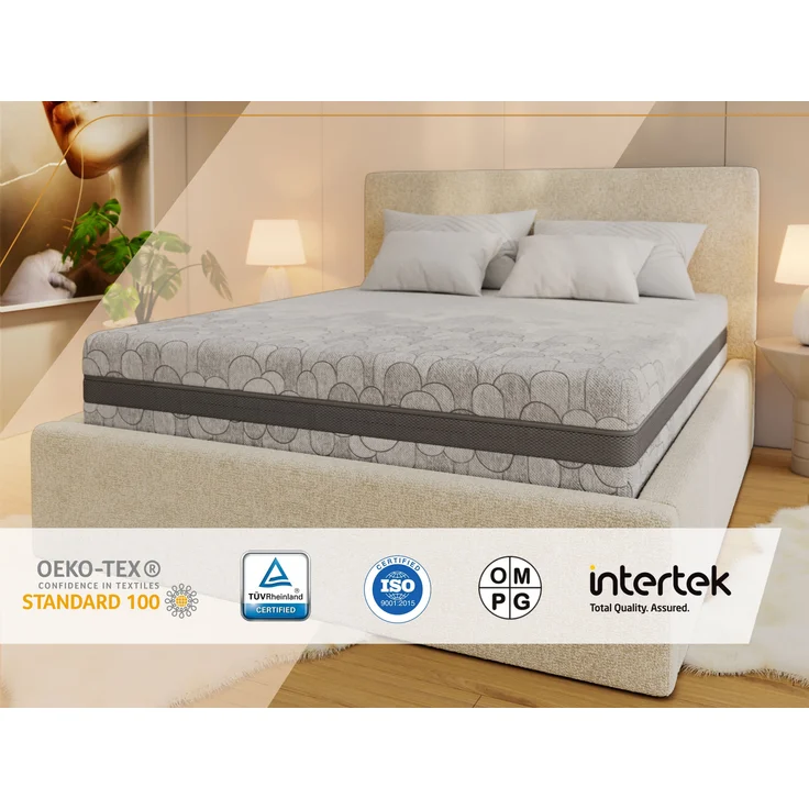 7-Zonen-Multipocketmatratze mit Visco- & Kaltschaum-Schichten – ergonomisch, punktelastisch & atmungsaktiv – Härtegrad H3/H4 – 200 x 200 cm – ELORI – APRI – Bild 6