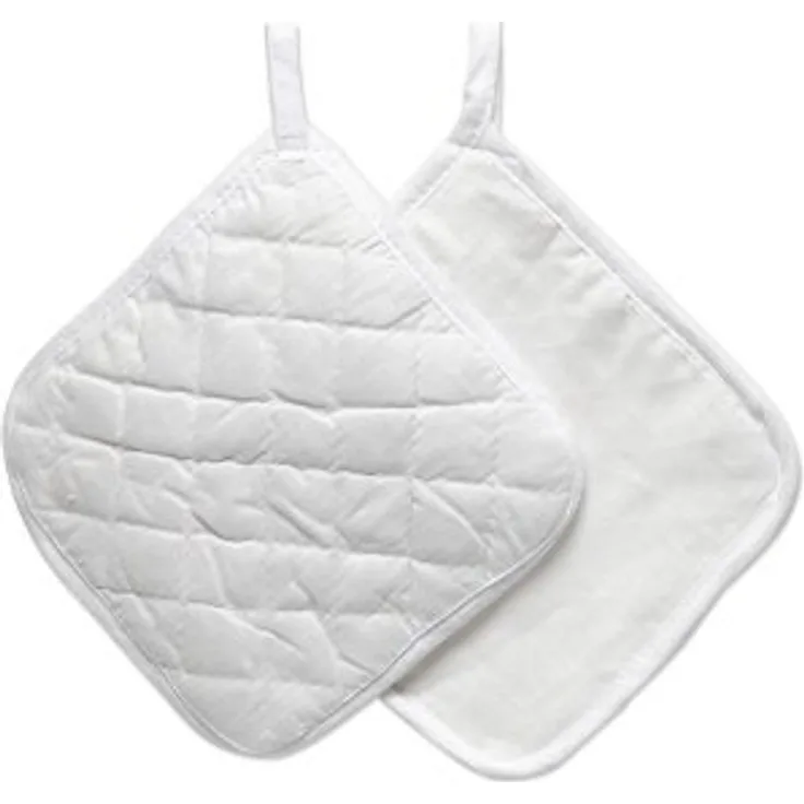 Topflappen 4 Stück aus Baumwolle weiß (62,19 € pro 1 m2 )