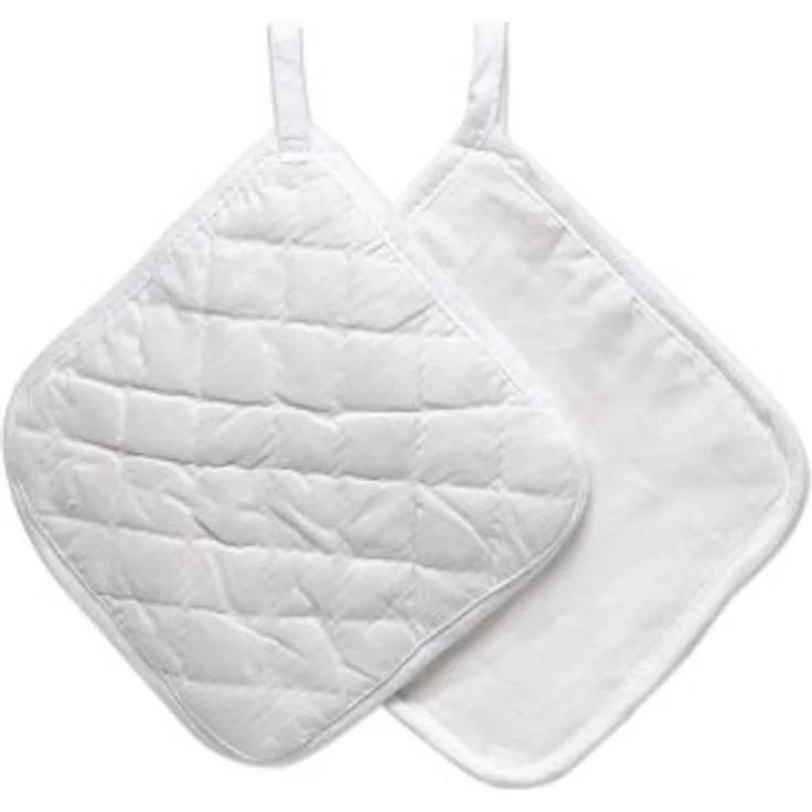 Topflappen 4 Stück aus Baumwolle weiß (62,19 € pro 1 m2 )