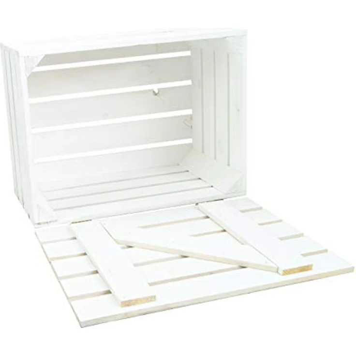 Kistenkolli Altes Land Allzweckkiste Holztruhe weiss mit Deckel 48 x 36 x 30cm (Spar-Set, 1er Set) – Bild 4