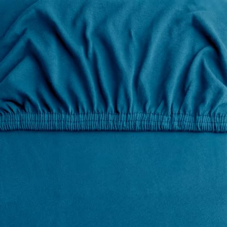 DecoKing Spannbettlaken 100x200 120x200 cm 100% gekämmte Baumwolle Blau Spannbetttücher Jersey Boxspringbett Amber 100x200 120x200 – Bild 7