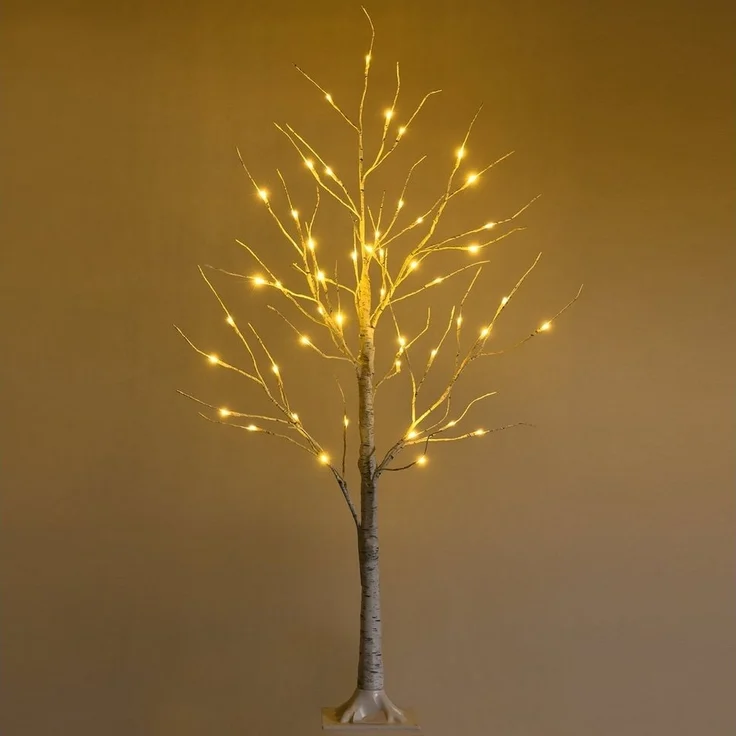 COSTWAY Künstlicher Weihnachtsbaum, 120 cm, mit 48 warmweißen LED-Leuchten – Bild 5