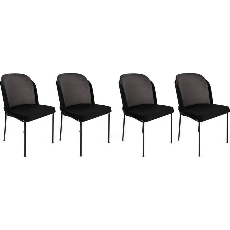Skye Decor 'Dore-150 V4' Stuhlset (4-teilig), Grau / Schwarz, 54 x 86 x 55 cm – Bild 1