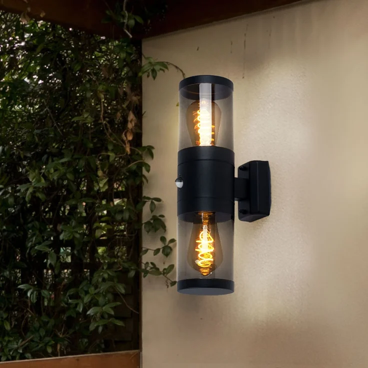 Außenlampe, Up and Down Strahler, Edelstahl, schwarz, H 42cm – Bild 5