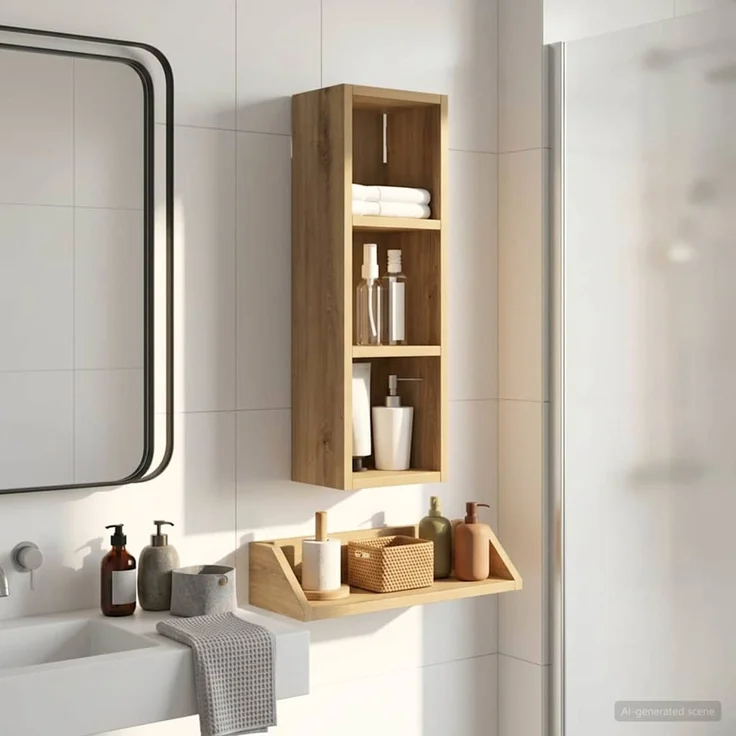 vidaXL Badezimmer-Wandschrank Kunsthandwerk Eiche 20 x 16 x 62,5 cm 889310 – Bild 1