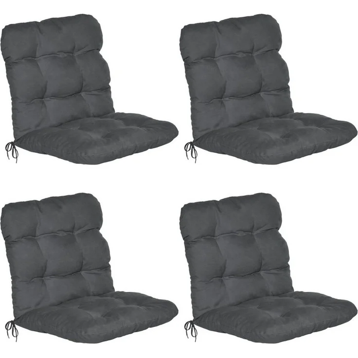 Beautissu 4er Set Niederlehner Auflage Flair NL 100 x 50 x 8 cm Graphitgrau – Bild 1