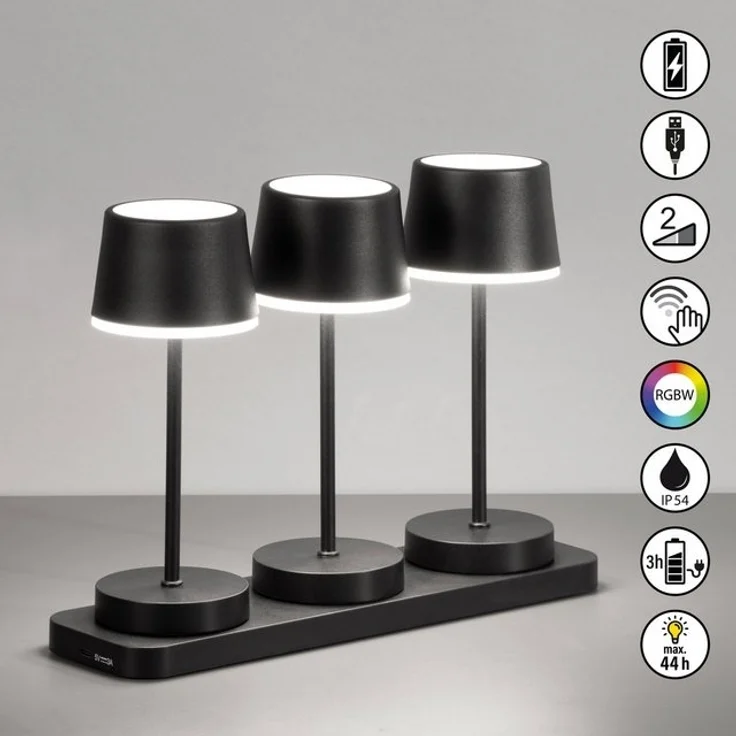 easy! BY FHL LED Tischleuchte Gardo, Dimmfunktion, Farbwechsel, LED fest integriert, Warmweiß, lange Leuchtdauer – Bild 3