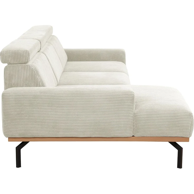 Sofa mit Longchair links Katrien Cordstoff creme – Bild 5