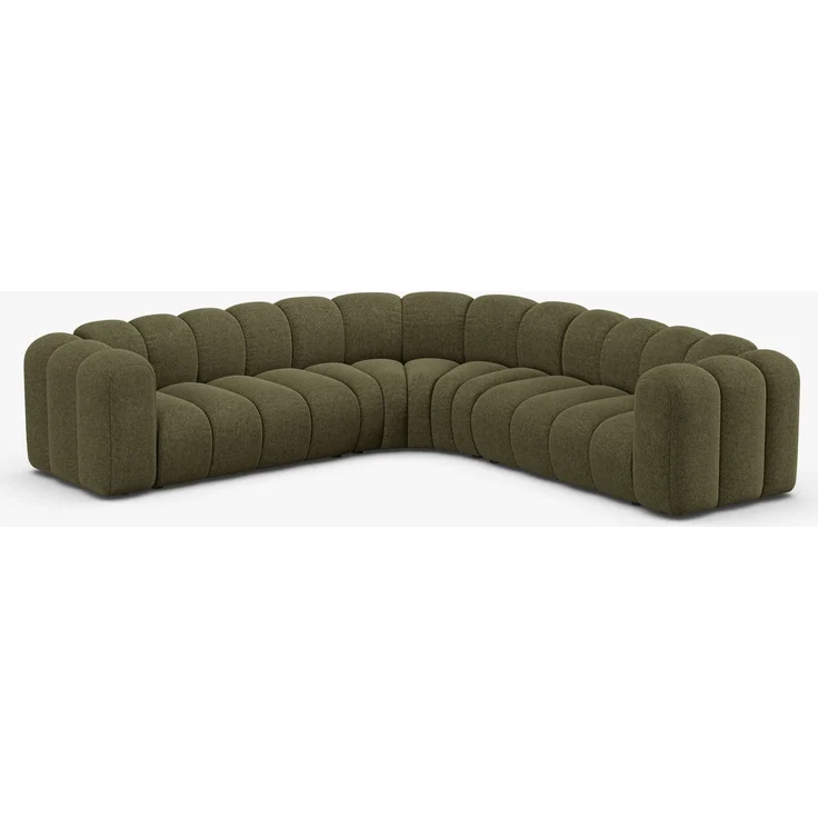 Micadoni symmetrisches Ecksofa Lupine 5-Sitzer mittelgroß Chenille Eden Grün – Bild 3