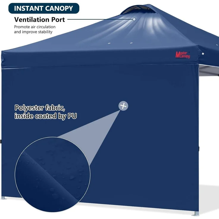 MasterCanopy 2,5x2,5m Pop up Pavillon Faltpavillon Marineblau – Bild 8