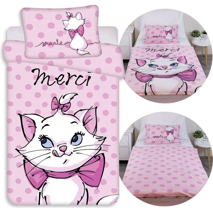 Sarcia. eu Kinderbettwäsche DISNEY Katze Marie Mädchenbettwäsche, 100x135 + 40x60 cm – Bild 1