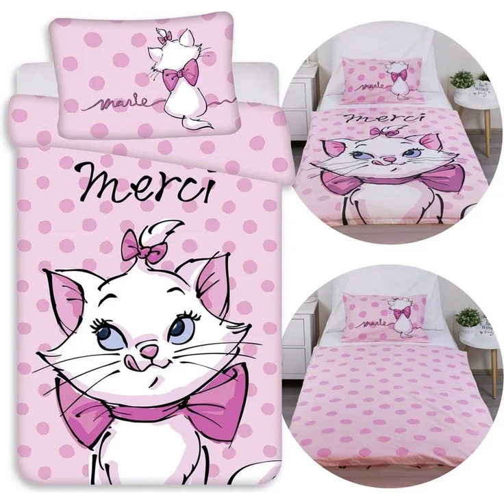 Sarcia. eu Kinderbettwäsche DISNEY Katze Marie Mädchenbettwäsche, 100x135 + 40x60 cm