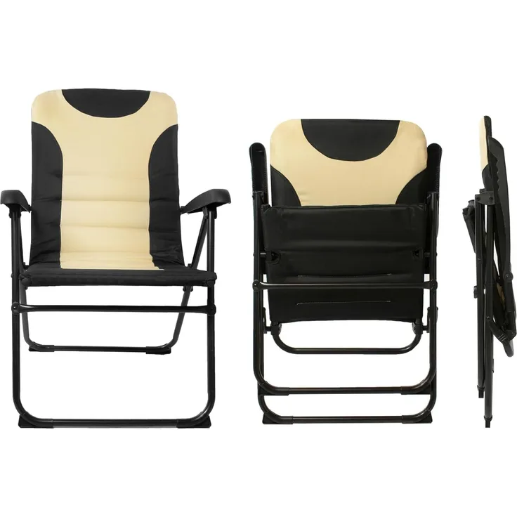 osoltus Alu Camping Klappsessel Hochlehner MPO Van schwarz / beige