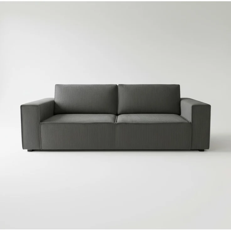Wohnero24 Schlafsofa HIRA 240x102 cm – Premium Cord Sofa Graphite mit Schlaffunktion 191x152 cm & Bettkasten – Bild 4