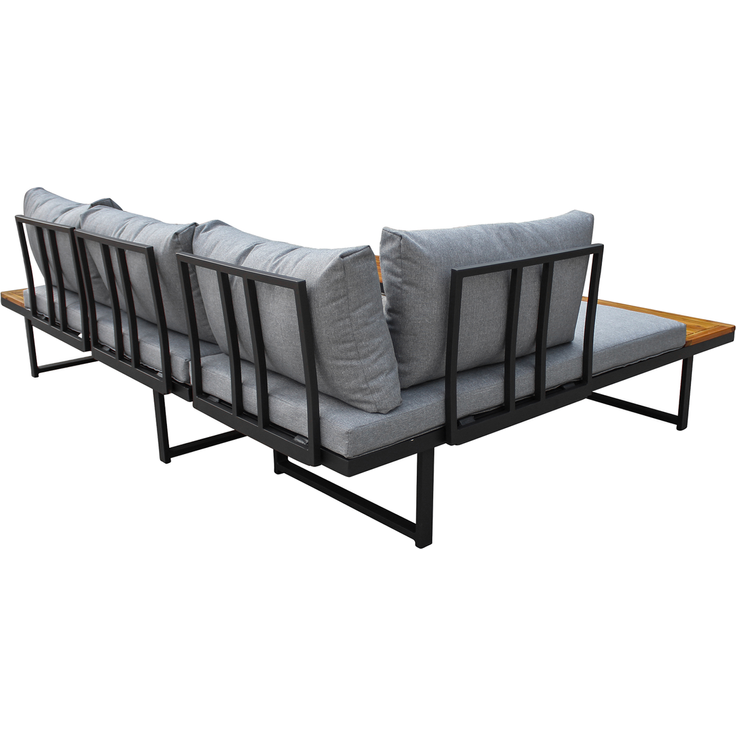 LC Garden 'Sungardo' Gartenlounge-Set, 3-tlg. mit Auflagen, individuell stellbar, Aluminium anthrazit/braun, 70x35x41 cm – Bild 3