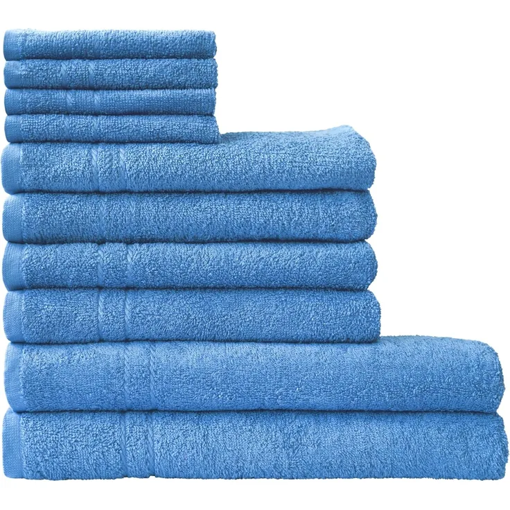 Dyckhoff Handtuch Set Kristall, Walkfrottee (Set, 10-St), mit feiner Bordüre, Duschtücher, Handtücher und Gästetücher