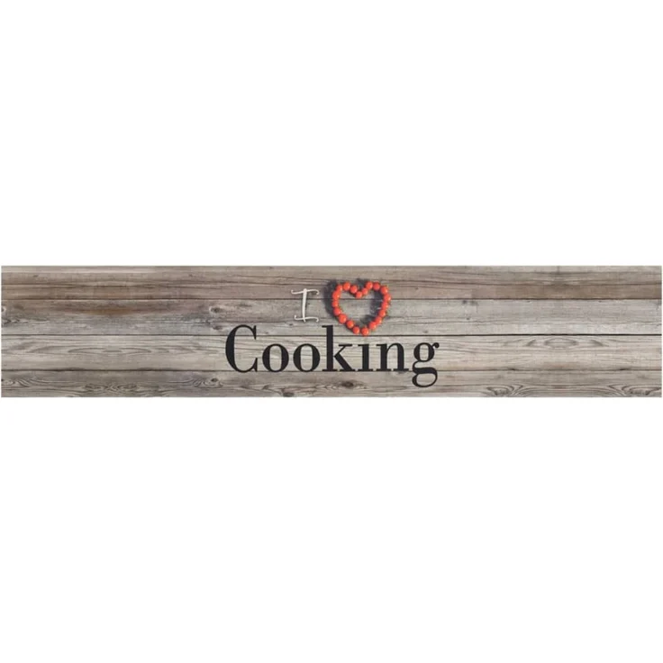 vidaXL Küchenteppich Waschbar Cooking Grau 60x300 cm Samt 136548 – Bild 2